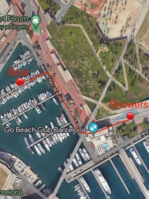 !!Boat With Ac In Port Forum 2 Bikes Included!! Hotell Sant Adria de Besos Eksteriør bilde